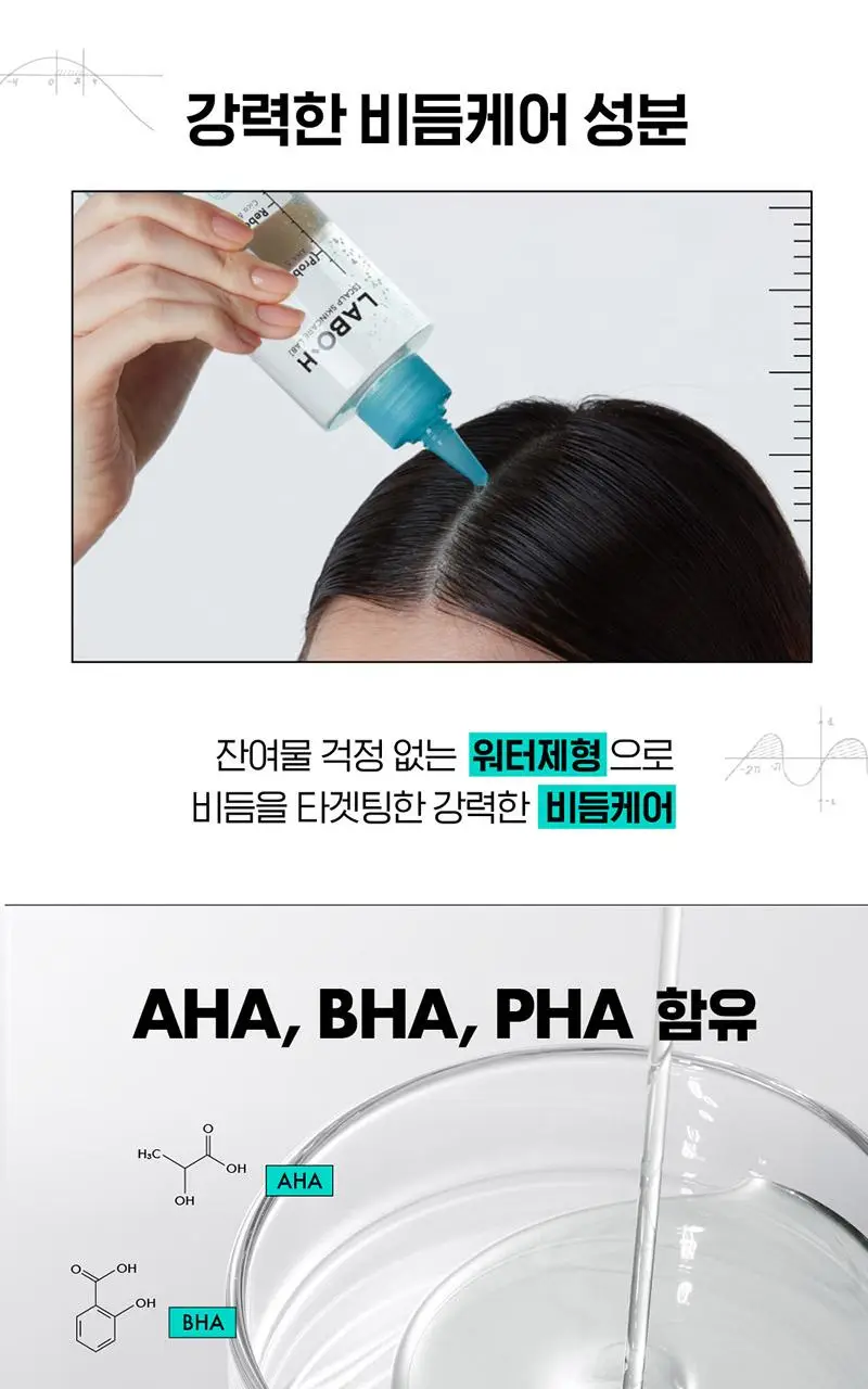 [각질/가려움/저자극] 라보에이치 댄드러프클리닉 워터스케일러 250ML 탈모증상완화 상세페이지 6